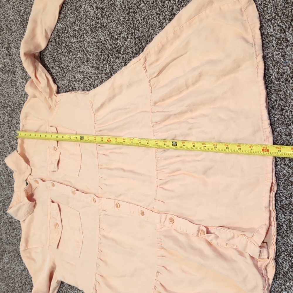Velvet Heart Bree Roll Tab Tiered Flowy Babydoll Dress 100% Tencil Peach Small - Picture 11 of 15